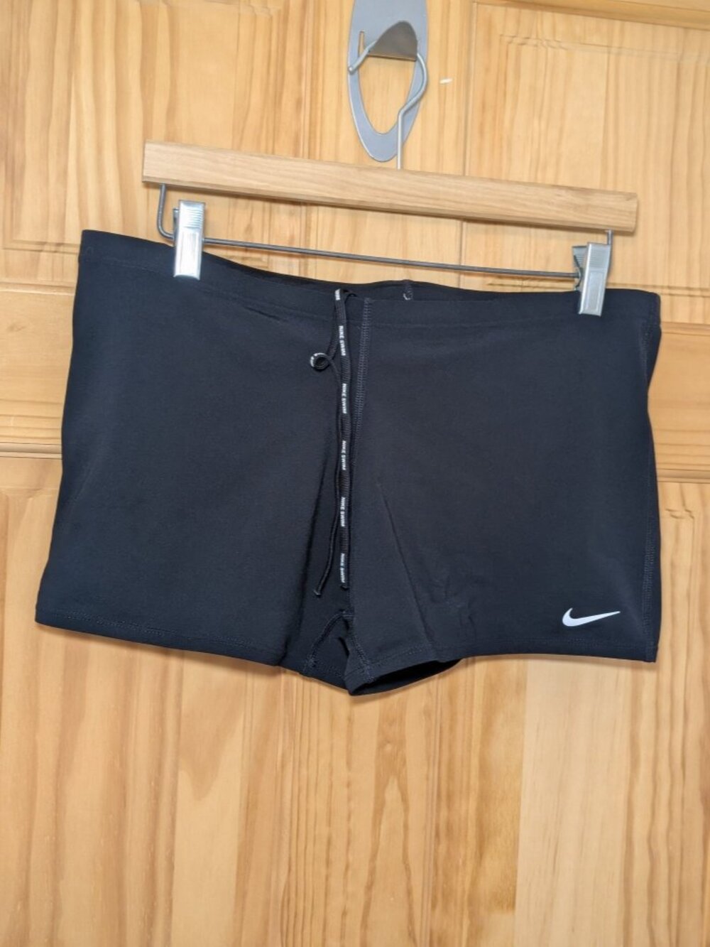 Nike Mens Swim Shorts Size 36 Black Drawstring 100% Polyester